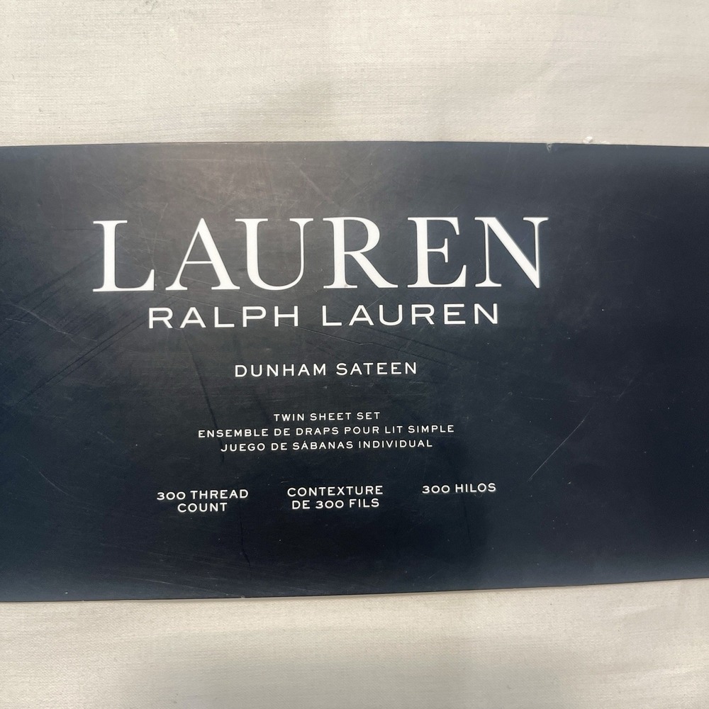 Ralph Lauren Dunham Sateen Twin Sheet Set New Cream Color